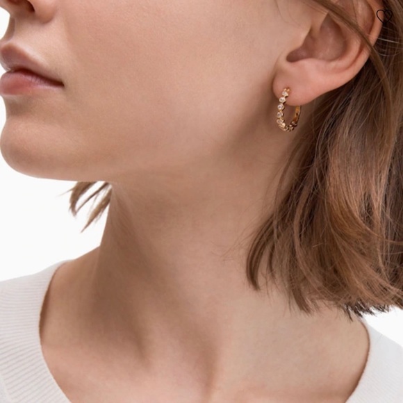 Kate Spade Full Circle Gold Hoops with Cubic Zirconia. NWT & Dustbag - Picture 3 of 7